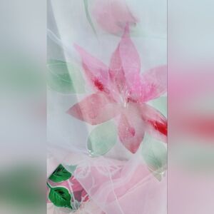 2 VINTAGE HAND PAINTED SCARFS